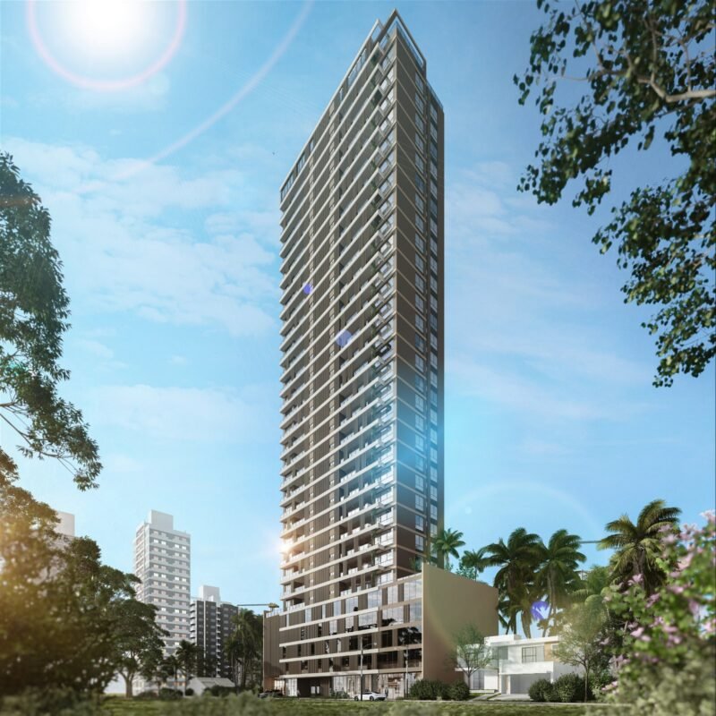 Sun Breeze — fachada, Meia Praia, Itapema