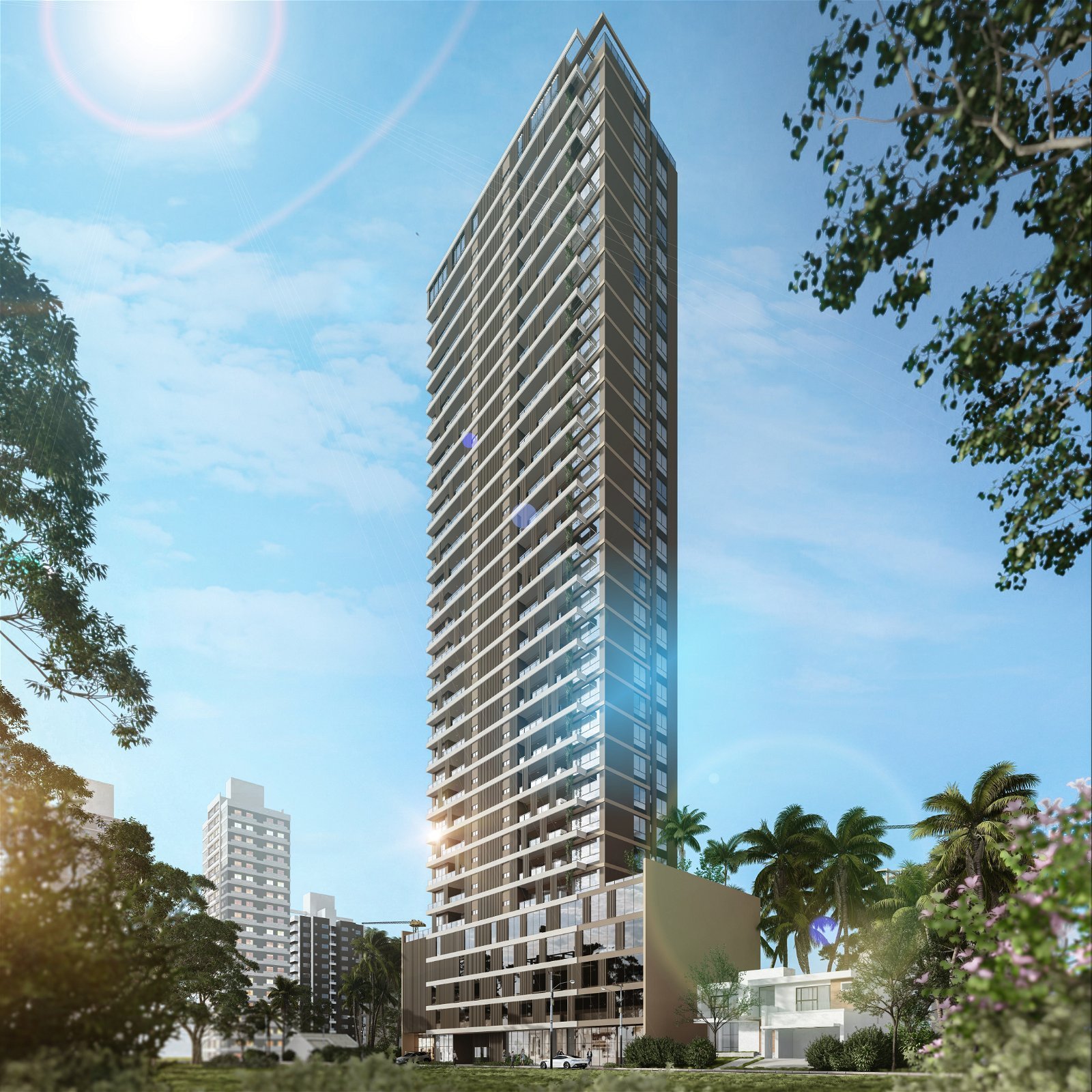 Sun Breeze — fachada, Meia Praia, Itapema